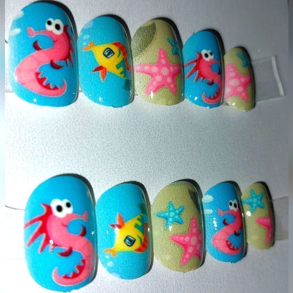 Kids custom 10pc  press on nails for girls and teens